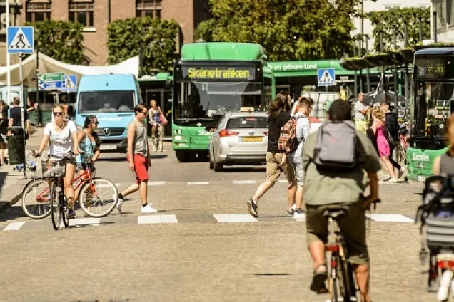 Stadstrafik i Lund. Foto.